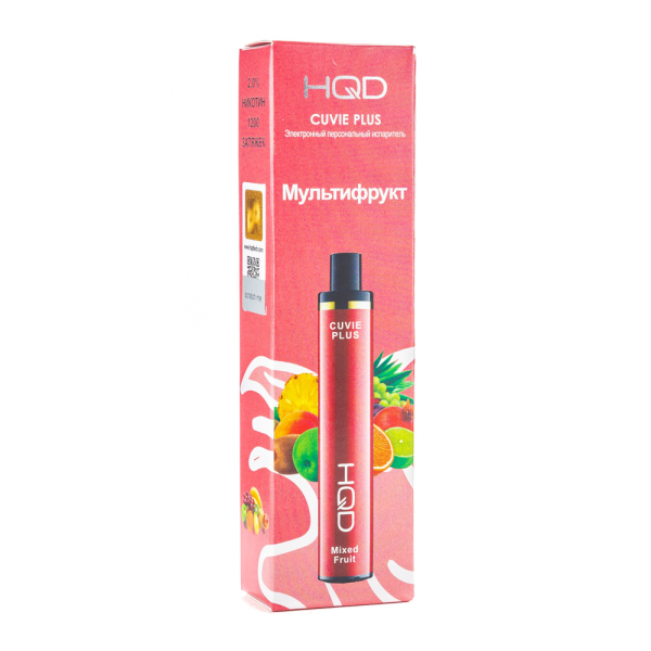 Одноразовая электронная сигарета HQD Cuvie Plus Mix Fruit (Мультифрукт) 1200 затяжек в Самаре