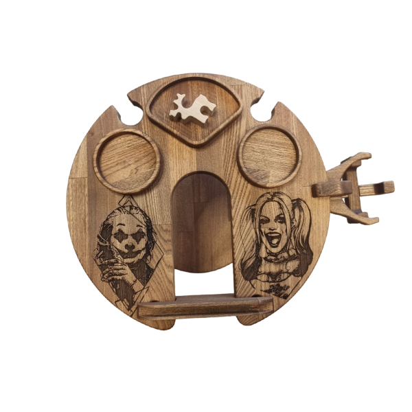 ХукаСтол Люкс (Харли и Джокер) (Коричневый, Бук) для кальяна в Самаре