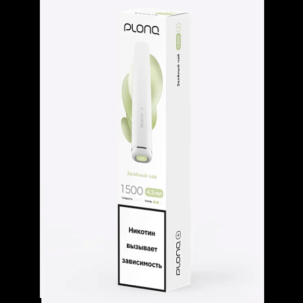 Электронка Plonq Plus 1500 Зеленый Чай 1500 затяжек в Самаре
